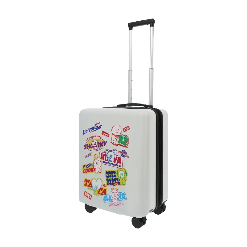 BT21 22.5" White Carry-On Suitcase Luggage