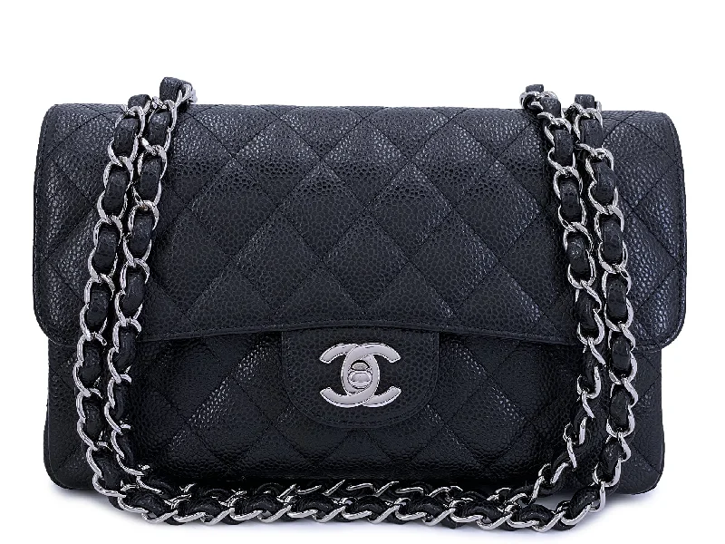 Chanel Black Caviar Small Classic Double Flap Bag SHW CDW