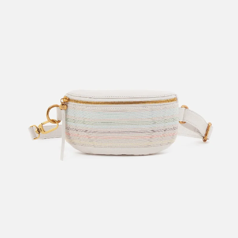 Fern Belt Bag in Pebbled Leather - White