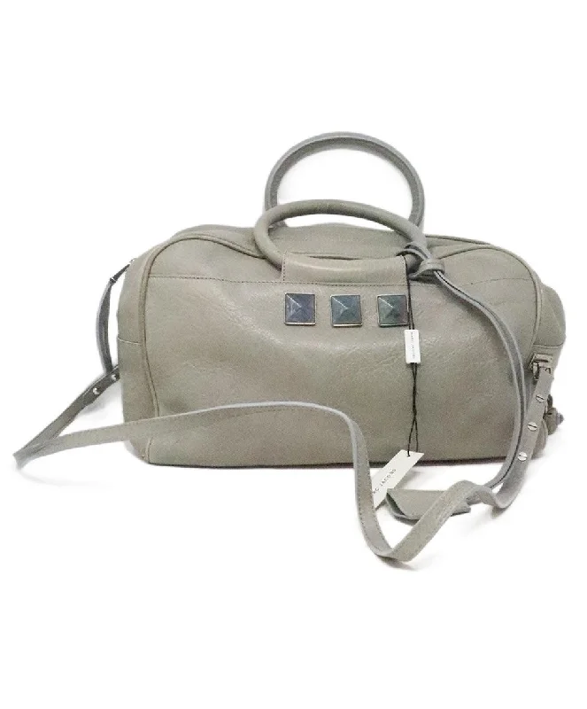 Marc Jacobs Grey Leather Shoulder Bag w/ Stone Details