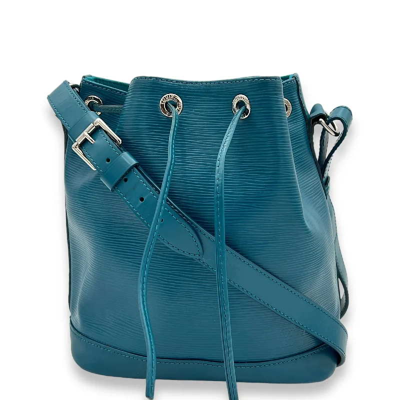 Noe BB Blue Bucket Bag in Epi Leather, Silver hardware