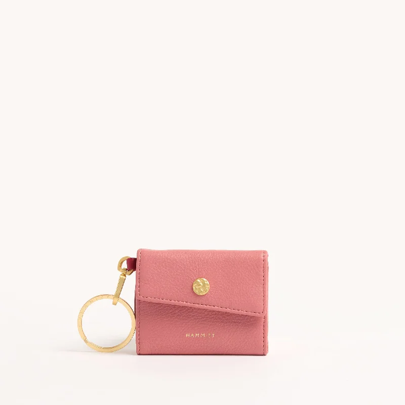 Royce Key Wallet | Curtain Call Pink/Brushed Gold Hammered