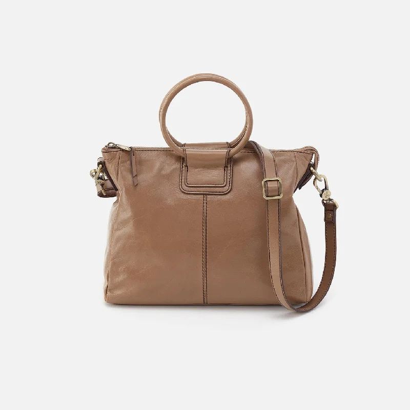 Sheila Medium Satchel In Polished Leather - Cashmere