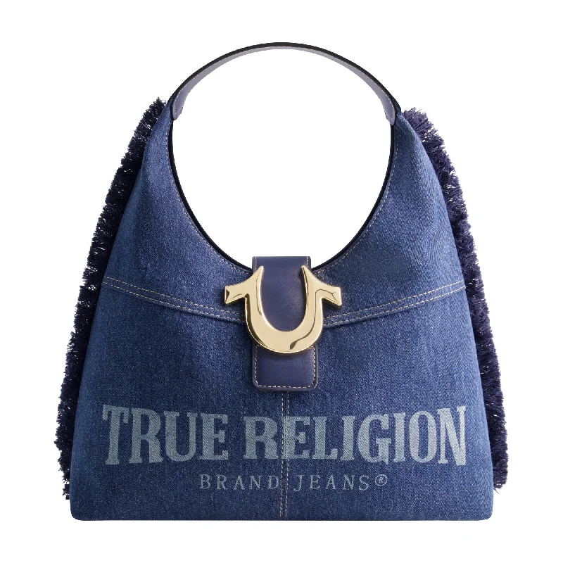 True Religion Frayed Denim Hobo