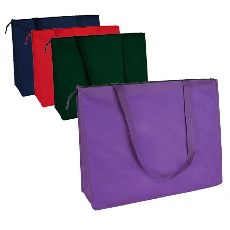 Zippered Large Tote Bags - Reusable Grocery Bags