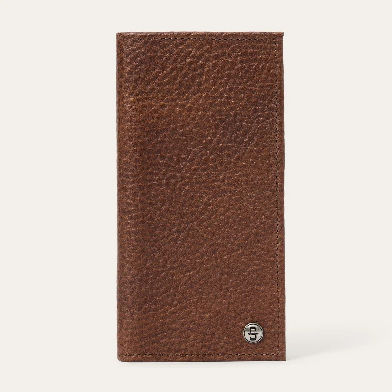 Bison Leather Stetson Rivet Checkbook Wallet