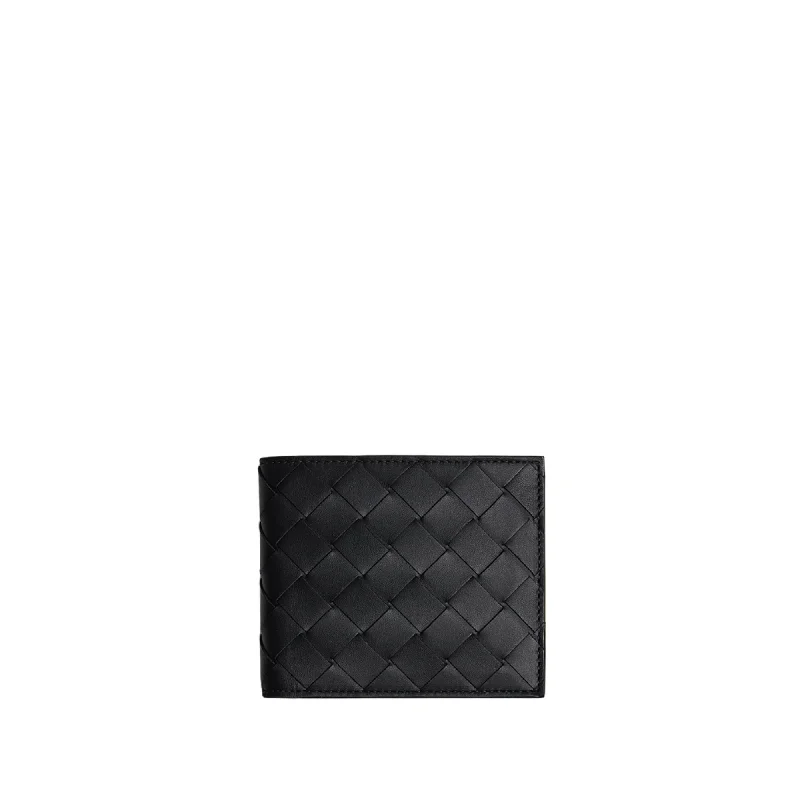 Bottega Veneta Bi-Color Plain Leather Folding Wallet