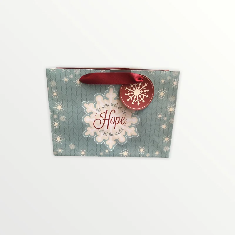 Christmas Blue/Maroon Gift Bag (Small)