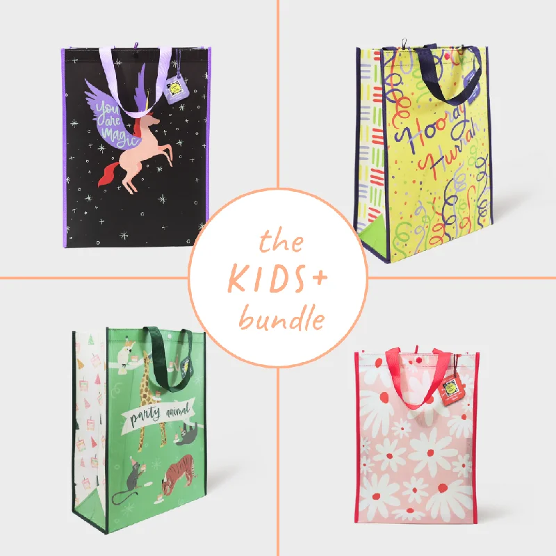 Kids+ Bundle | Reusable Gift Bag + QR Greeting Card | 8 Pieces