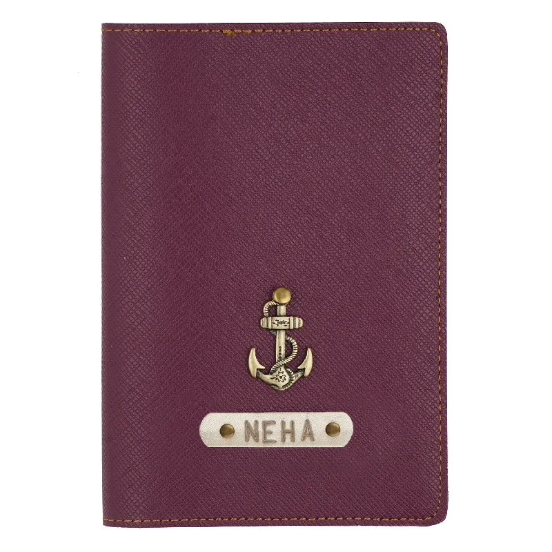 Personalized Purple Textured Passport Cover