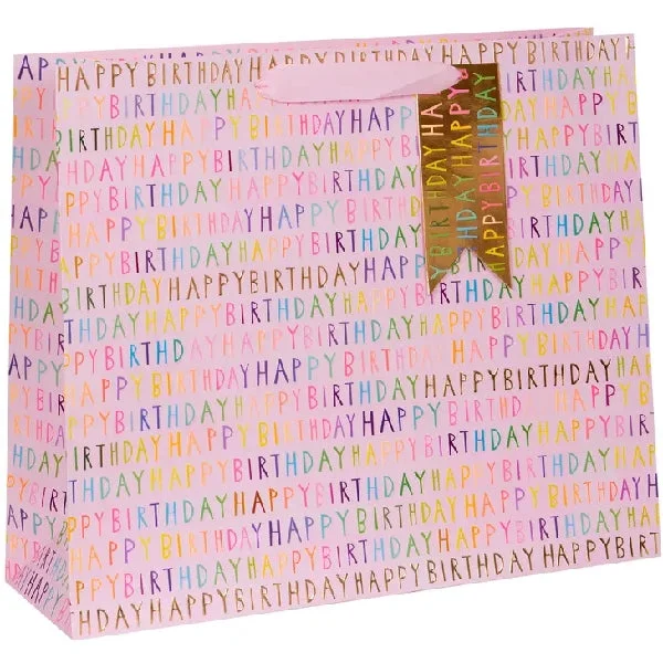 Shopper Pink Happy Birthday Gift Bag