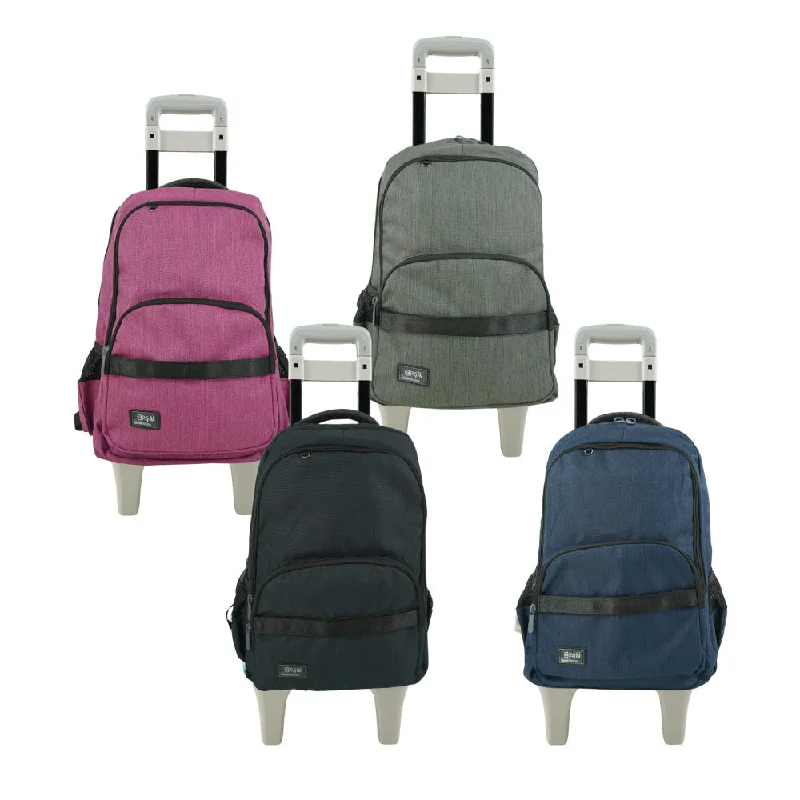 Swan Metal Design 3 Trolley Backpack (Heat stamp)