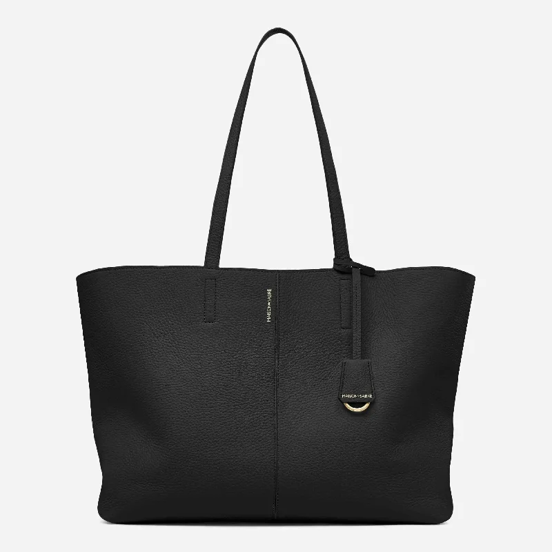 The Zipped Soft Tote - Black Caviar