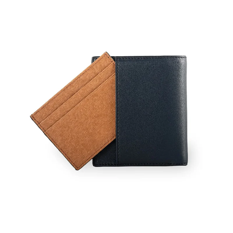 Warren Vertical Leather Wallet w/ Detachable Card Holder (RFID)