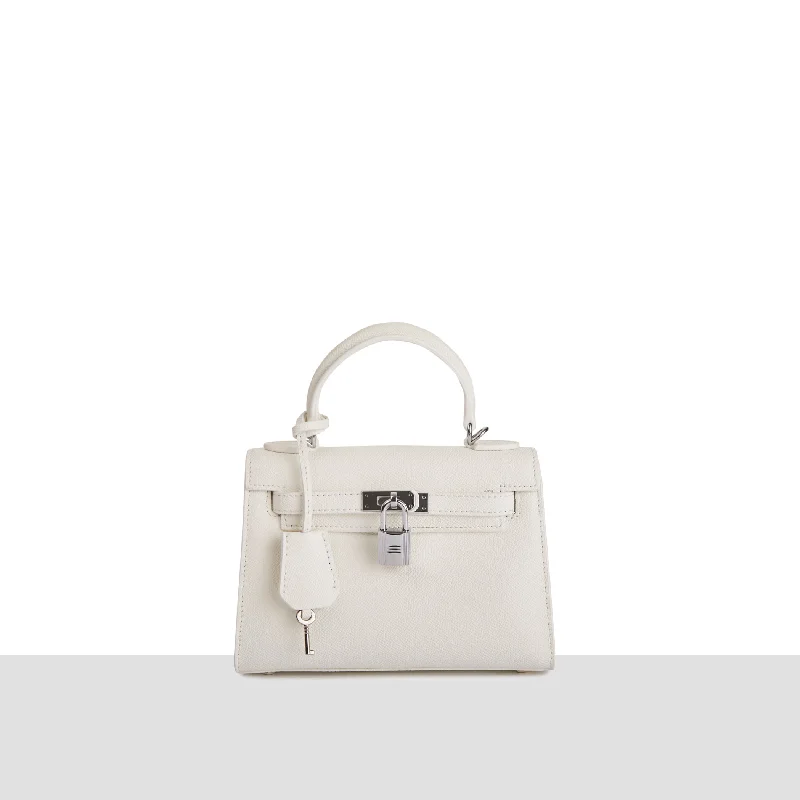 'Monaco' White Leather Mini Bag